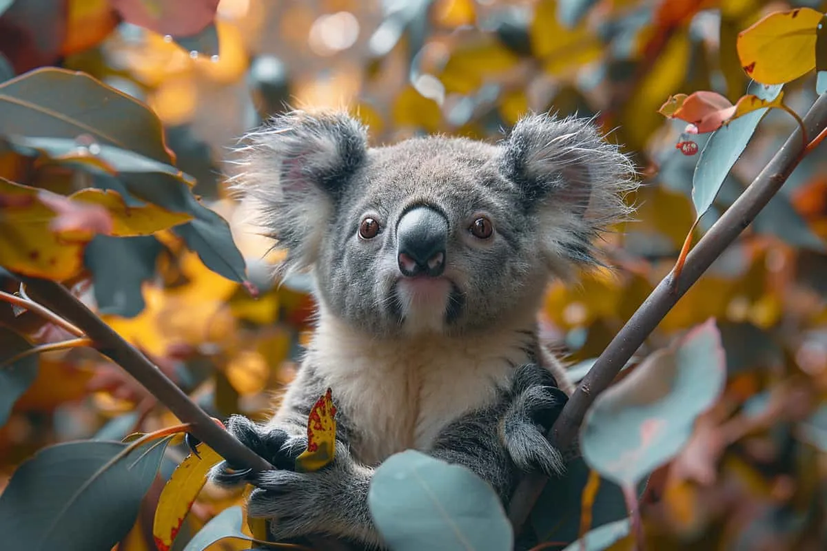A koala in a tree.