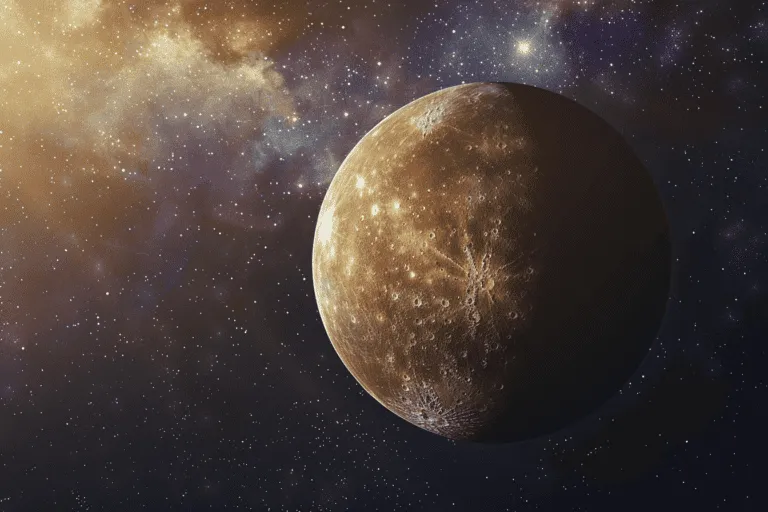 An artist's rendering of a planet in space.