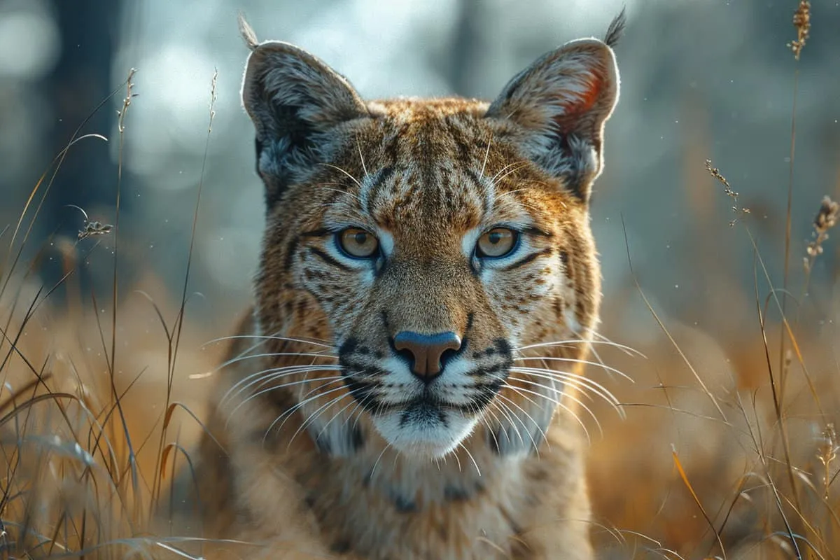 An image of a lynx in the grass.